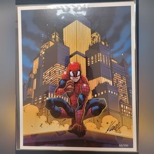 Marvel Spider-Man Chase Artwork signed by artist Karl Alstaetter.